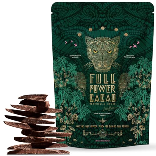 FULL POWER CACAO - Ceremonial Grade Cacao 250g - Premium Raw & Pure Ceremonial Grade Cacao for Heartwarming Rituals & Healing Journeys As Seen On Dragons Den - From Local Farmers in Venezuela