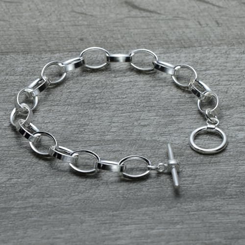 Sterling Silver Charm Bracelet with Toggle Clasp3