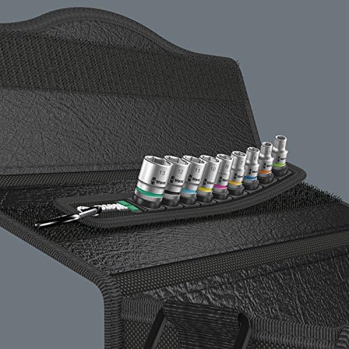 Wera 05003883001 Belt 4 Zyklop Socket Set 1/4 Inch Drive 9-Piece