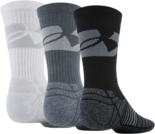 Under Armour Men's Standard Elevated Novelty Crew Socks, 3-Pairs, Black/Pitch Gray Assorted, Large #TOP1