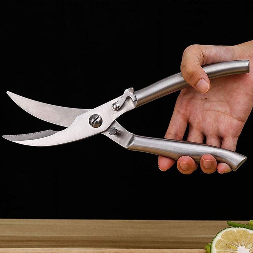Gthtuhfd Women's Kitchen Scissors,Kitchen Shears Stainless Steel Chicken Bone Food Fish Bone Kitchen Multi-Purpose Powerful Poultry Shears