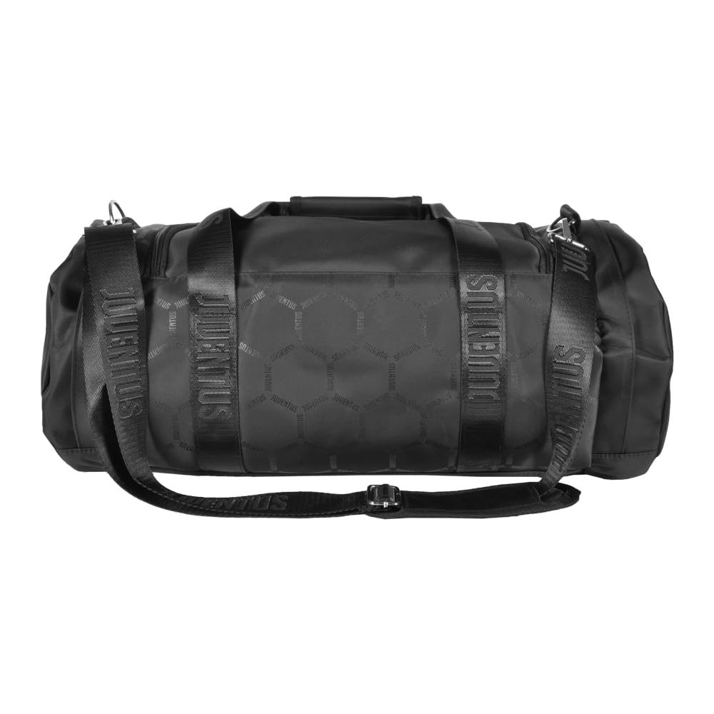 Bolsa de 54 x 25 x 25 cm con Bordado 3D e impresión Pattern 133418 Juventus, Negro, Bolsa con Varios Bolsillos y Llavero