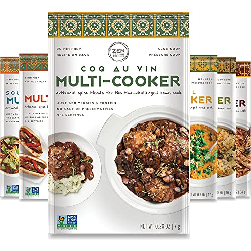 Gourmet Spice Blends for Home Cooking (Sampler Pack of 6) Seasoning Pack For Instant Pot, Crock pot, Slow Cooker, and One Pot Meals - Non GMO, Low No Salt, Gluten Free, Keto Friendly Seasoning, Paleo