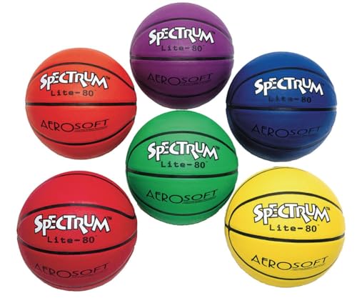 S&S Worldwide Spectrum™ Lite-80™ Rubber Basketball, Intermediate (Pack of 6)