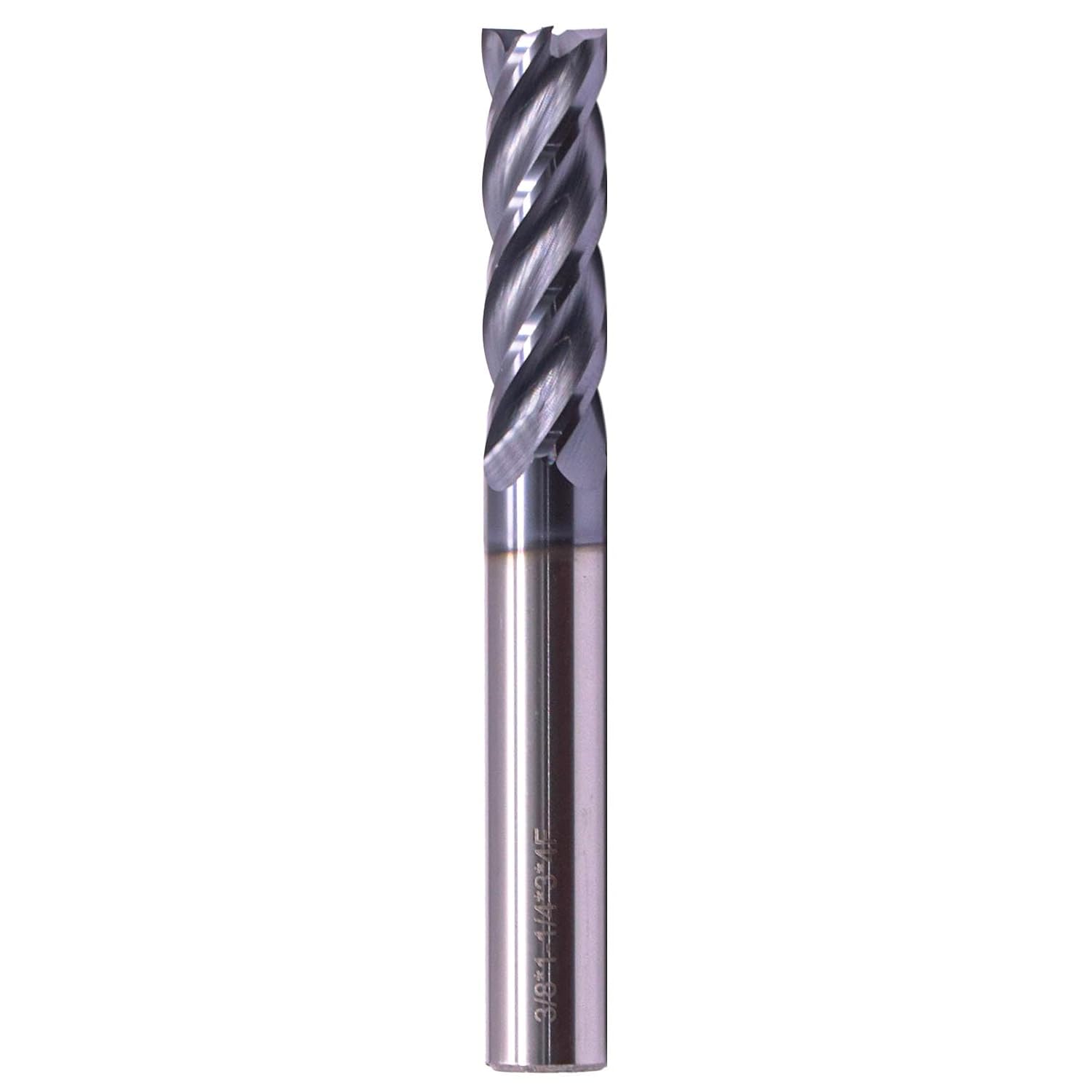 BestParts High Performance Solid Carbide Long End Mill - AlTiN Coated, 30 Degree Helix, 4 Flute, 3/8" Cutting Diameter, 3/8" Shank Diameter, 1-1/4" Length of Cut, 3" Overall Length, Square End