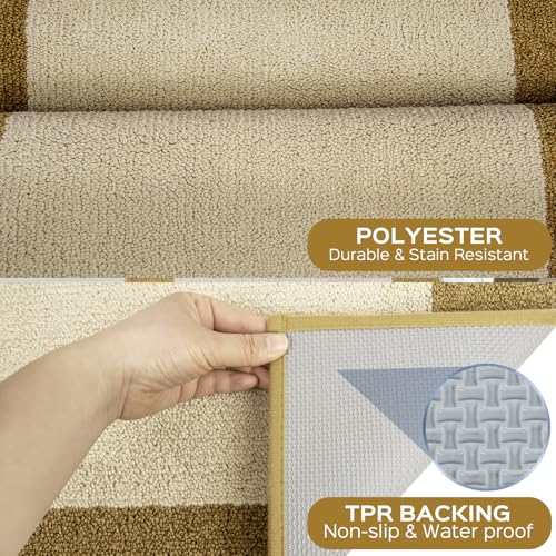 Image of Machine Washable Runner Rugs Set of 2, (24 inch x 36 inch+ 24 inch x 60 inch), Non Slip Kitchen Mats for Floor, Absorbent Entryway Rug for Kitchen, Bedroom, Hallway, Bathroom, Door (Roll Packing)
