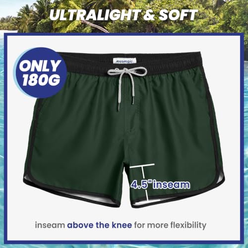 Image of maamgic Mens Boys Short 80s 90s Vintage Swim Trunks with Mesh Lining Quick Dry Swim Suits Board Shorts