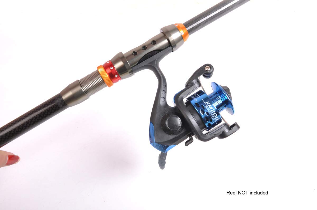 NUZAMAS Canne à pêche Spin Carbone 2,7 m (8,8 pi) Portable Canne à pêche télescopique Portable Camping Pêche en Eau Douce