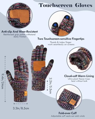 Conjunto de gorro, bufanda y guantes para mujer miniatura 4