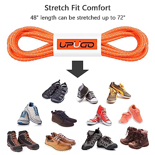 Image of UpUGo Elastic Shoe Laces, No Tie Shoe Laces Tieless for Kids, Adults, Elderly, One Size Fit All