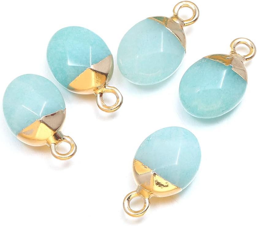 LHJ Natural Stone Pendants Faceted Grape Shape Mix Stone Agate Crystal Turquoise Stone Charms for Jewelry Making Necklace Earrings 10 Pcs - Image 7