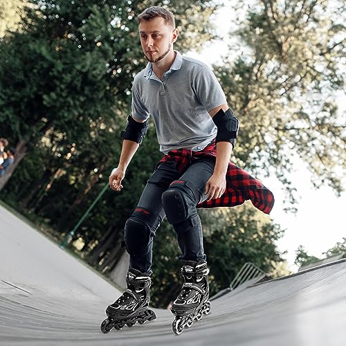 2Pm Sports Vinal Inline Skates For Men With Light Up Wheels Adjustable Roller Blades Women, Illuminating Outdoor Roller Skates For Kids And Adults - Sliver M #TOP6