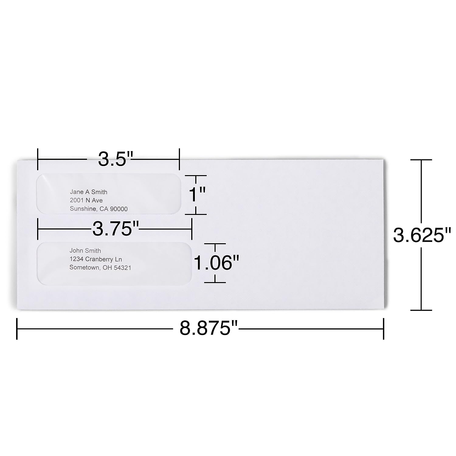 Staples 381898 Enveloppes gommées double fenêtre LSR 1 000/Bx