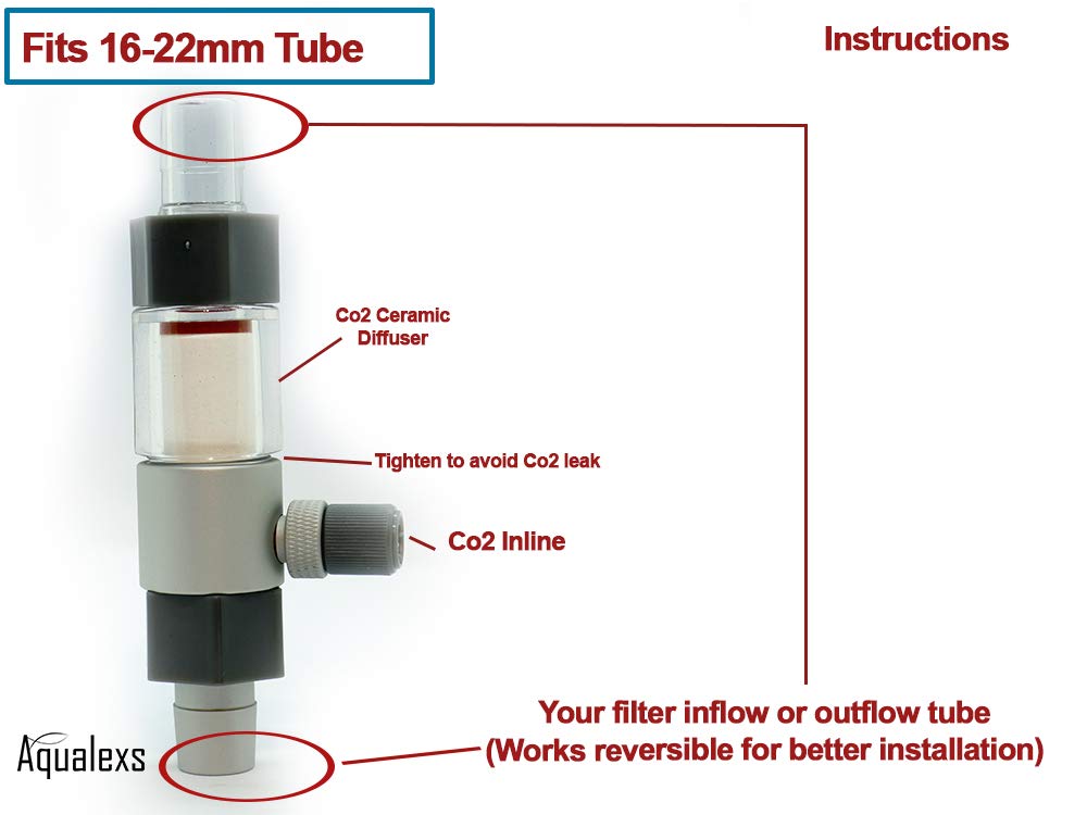 Aquarium Inline Co2 Atomizer Diffuser for Planted Aquarium (16/22mm) - image 2
