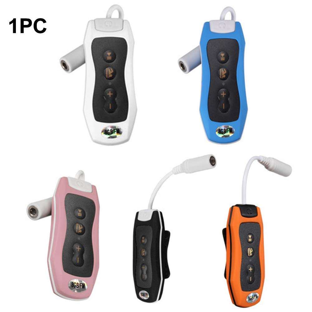 Lecteur MP3 portable étanche IPX8 radio FM rechargeable USB Orange