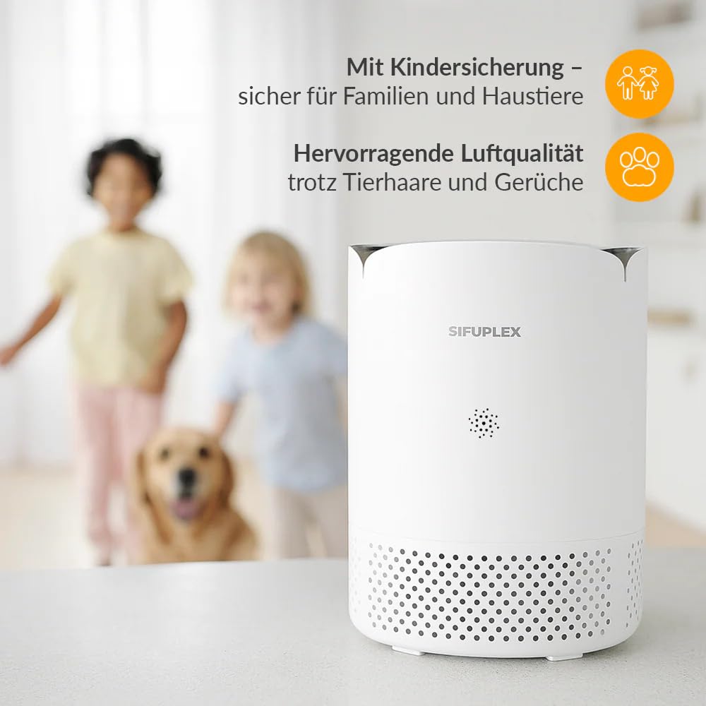 Breezo Luftreiniger 20m² mit HEPA Filter & Ionisator | Leise 53dB, Für Allergiker, Schlafzimmer & Kinderzimmer, Gegen Rauch, Gerüche, Pollen