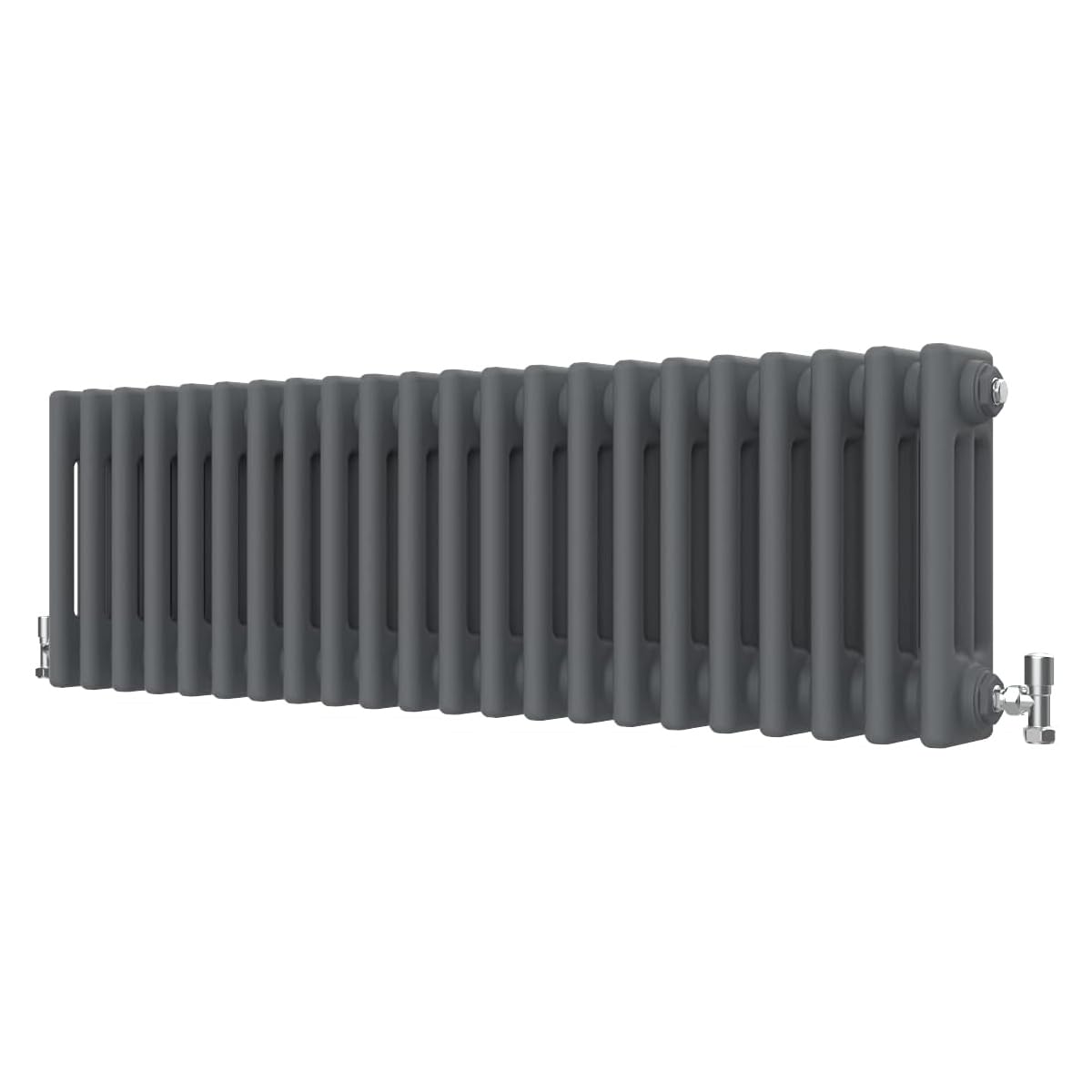 Radbliss Horizontal Traditional 3 Column Radiator 300x1010mm Anthracite Matt Grey Cast Iron Style Design RAD Central Heating