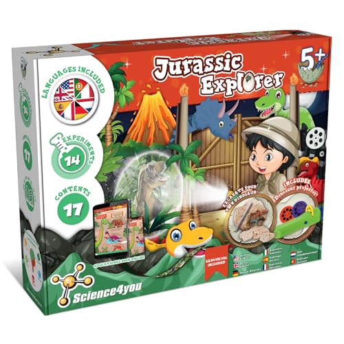 Science4you Explorateur de Jurassic per Enfants - Jeu Dinosaure + Kit Science, Jouet de Dinosaure avec 24+ Expériences pour Enfants, Cadeau pour Garçon et...