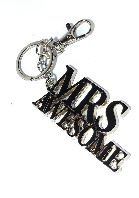 Shiani Mrs. Awesome Metal Keychain and Keyring (Silver)