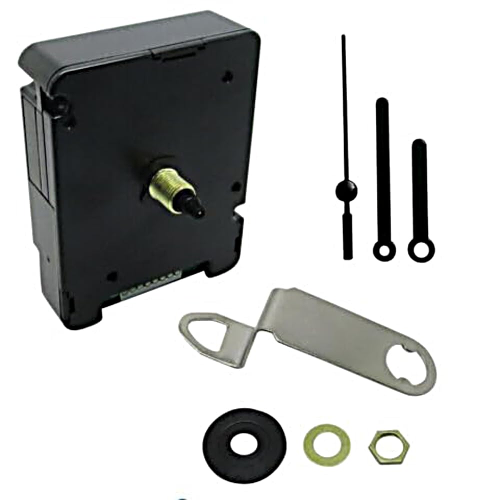 Silent Battery Operated Automic UK Radio Controlled Clock Movement Mechanism/Motor Quartz MSF Signal (1, 55mm (B) Black Plastic Hands)