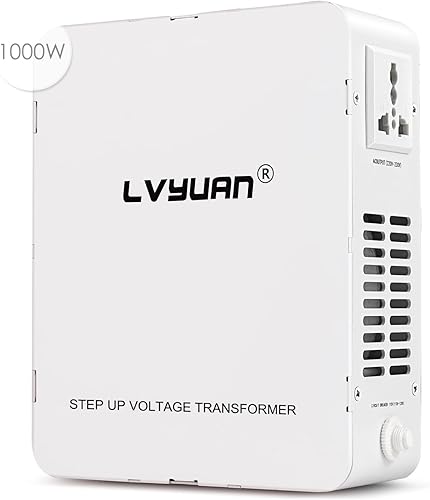 LVYUAN Convertidor de voltaje de 1000 W, 110120 V a 220240 V, transformador elevador, convertidor eléctrico con protección de disyuntor para
