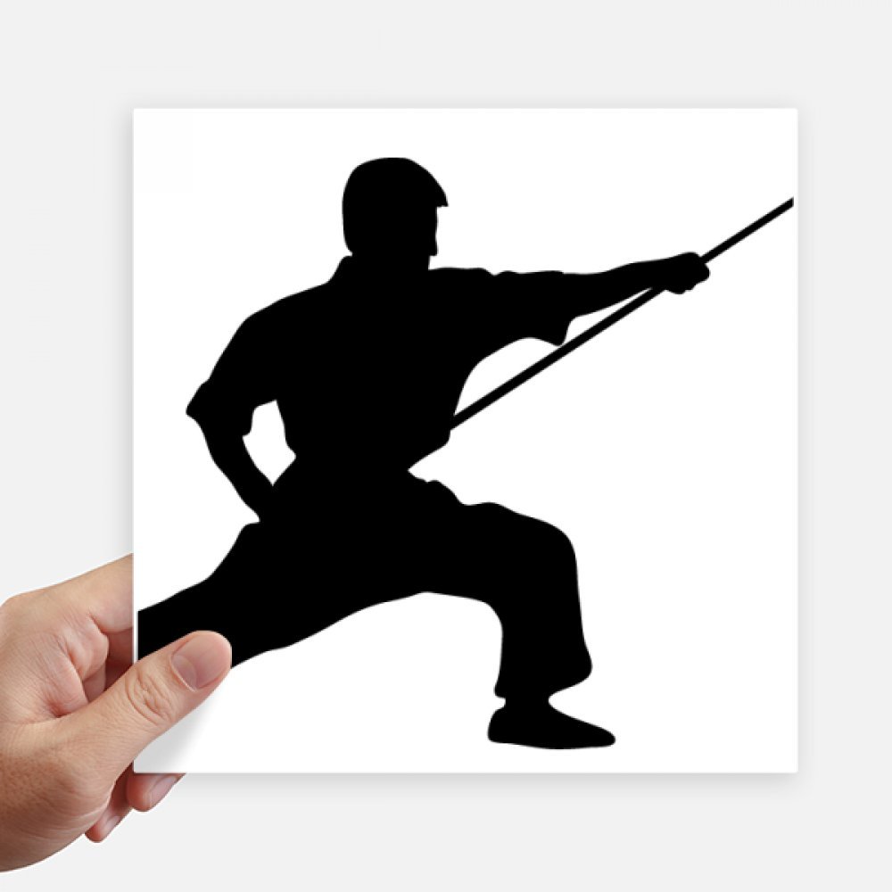 Autocollant Kung Fu Shaolin 20cm : stickers carrés multicolores pour déco mur et ordinateur