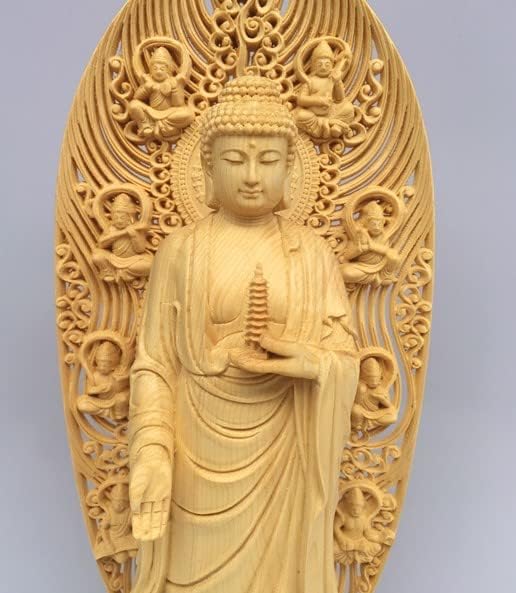 仏教美術 木彫彩色 インド神 ガネーシャ 歓喜天 双身立像 置物 C 8350