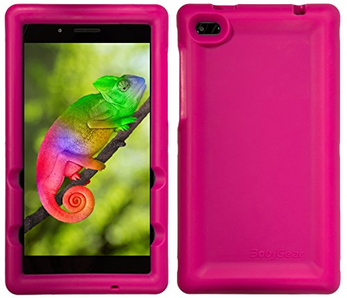 BobjGear Bobj Rugged Tablet Case for Lenovo Tab 7 Essential (TB-7304F) (TB-7304I) (TB-7304X) - BobjBounces Kid Friendly (Rockin' Raspberry)
