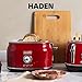 Haden Dorset 2 Slice Wide Slot Stainless Steel Toaster with Adjustable Browning Control & Non-Slip Feet, Putty & Chrome