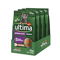 Ultima Cibo per Gatti Sterilizzati con Salmoni -Confezione da 4 x 1,5 kg