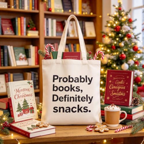 yuboo Book Lovers Gifts Tote Bag for Fall Thanksgiving Christmas Gift - image 1