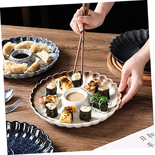 Plato japonés de cerámica con dip para sushi y dumplings miniatura 2