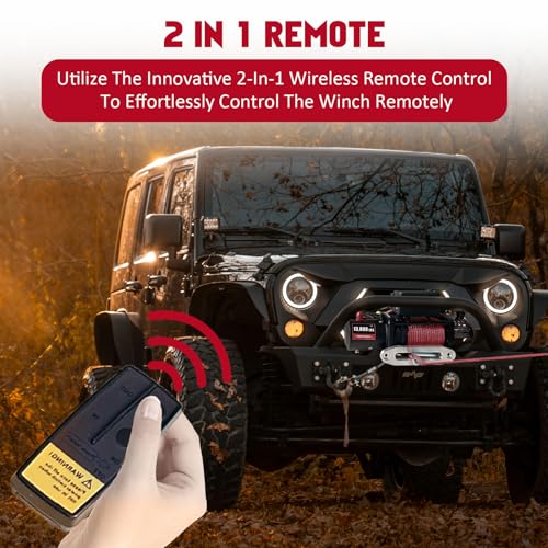 Winche eléctrico 13800 lbs 12V con control inalámbrico miniatura 7