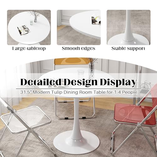 Table ronde tulipe blanche 80 cm pour optimiser un petit salon - 6