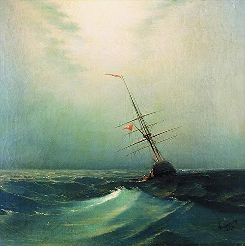 La nuit vague bleue peinture à l'huile pour décorer un salon chaleureux