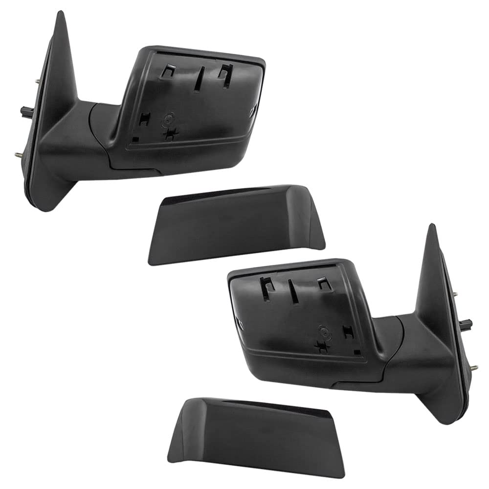 Woezure 2 Piezas De Espejo Retrovisor Manual Cromado Para Puerta Exterior Izquierda Y Derecha Con 2 Tapas De Repuesto Para Ford Para Ranger STX 06-07 Y FX4 06-09 Y Sport/XL/XLT 06-11