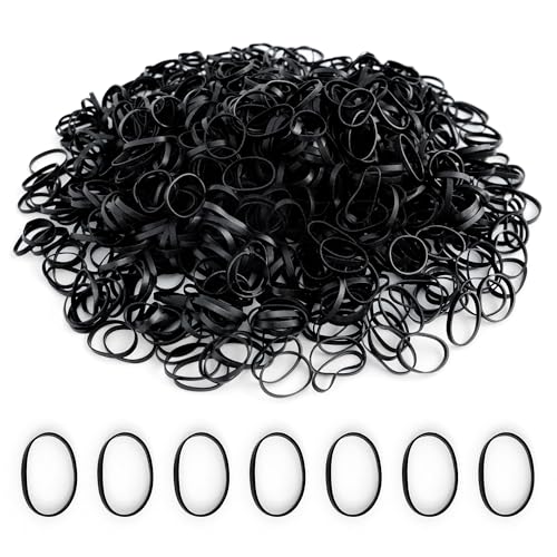 1000 gomas elásticas para el pelo negro, pequeñas gomas elásticas, accesorios de peluquería para mujer, niña, para trenzas y peinados DIY