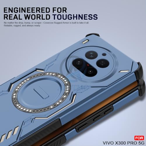 Image of AESTMO Back Case Cover for Vivo X300 Pro 5G | Magnetic Case with Built-in Metal Ring | Compatible with MagSafe Accessories | Shockproof Hybrid (PC + TPU) (Blue)