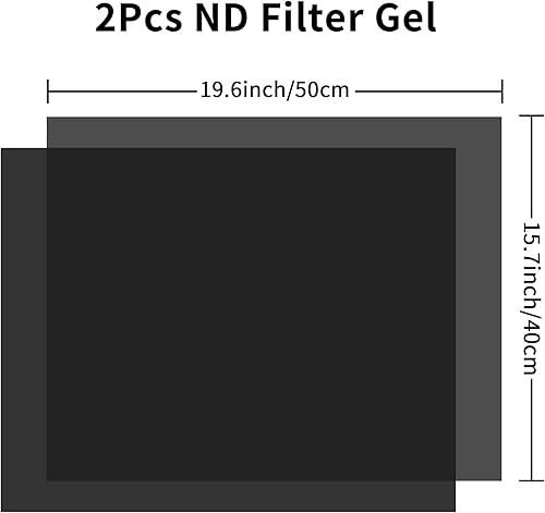 Miniatura 7 de Selens Kit de láminas de densidad neutra de 16 x 20 pulgadas para fotografía de estudio fotográfico, linterna de video LED (kit de 2 piezas)