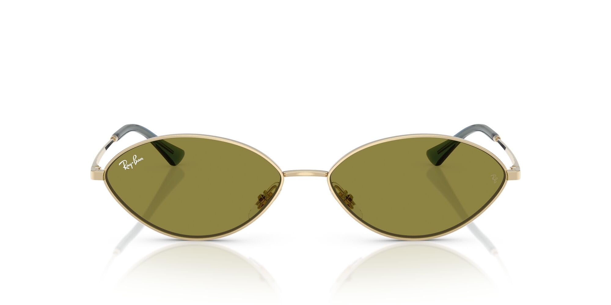 Ray-Ban RB3757 Kai Oval Sunglasses, Pale Gold/Green, 56 mm