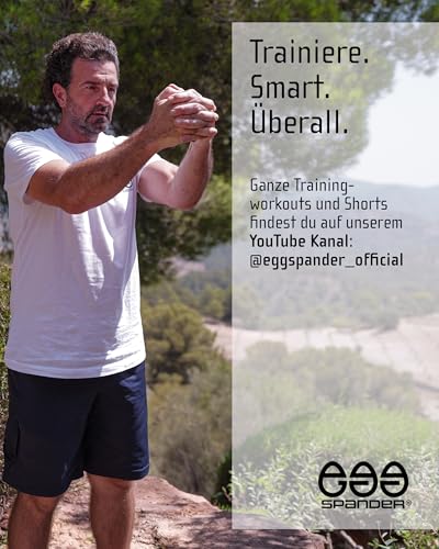 EGGSPANDER Handtrainer, Griffkraft Trainer, isometrische Übungen für Arme, Oberkörper und Tiefenmuskulatur. Kompakt & vielseitig für Muskelaufbau, Stressabbau & Longevity
