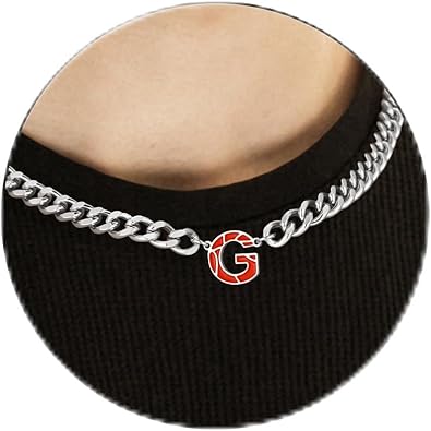 Basketball Necklaces for Boys Stainless Steel Initial Necklace with Letter A-Z 6.5mm Cuban Chain Adjustable Gifts for Men Boys 16+2 Inches