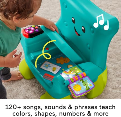 Image of Fisher-Price Laugh & Learn Toddler Learning Toy Smart Stages Chair, Teal, Music Lights & Activities for Ages 1+ Years, Multilanguage Version