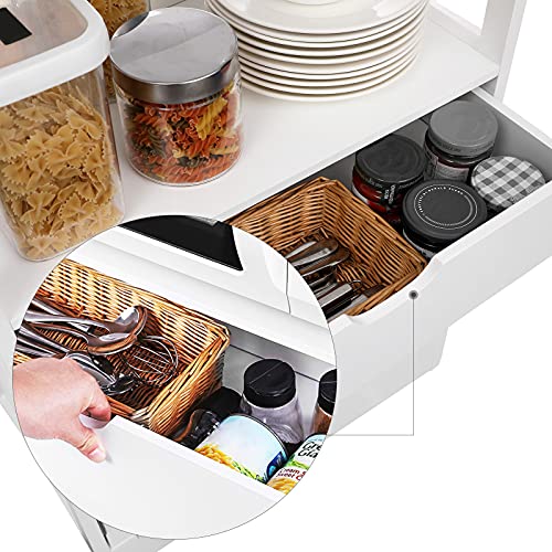 VASAGLE hoge kast, badkamermeubel, vrijstaande badkamerkast, boekenkast, 3 open vakken, 1 lade en 2 kastdeuren, 60 x 32… - Image 4