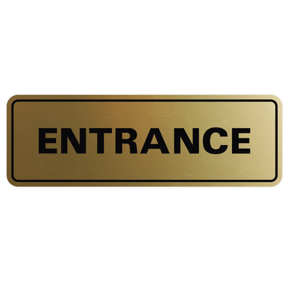 Standard Entrance Door/Wall Sign - Brushed Gold - Large