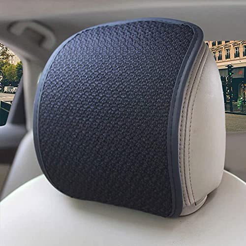 2Pack Car Seat Headrest Cover Flexible Breathable Elastic Head Rest Cushion Universal Fit to All Car Truck SUV Interior Auto Accessories (Black)