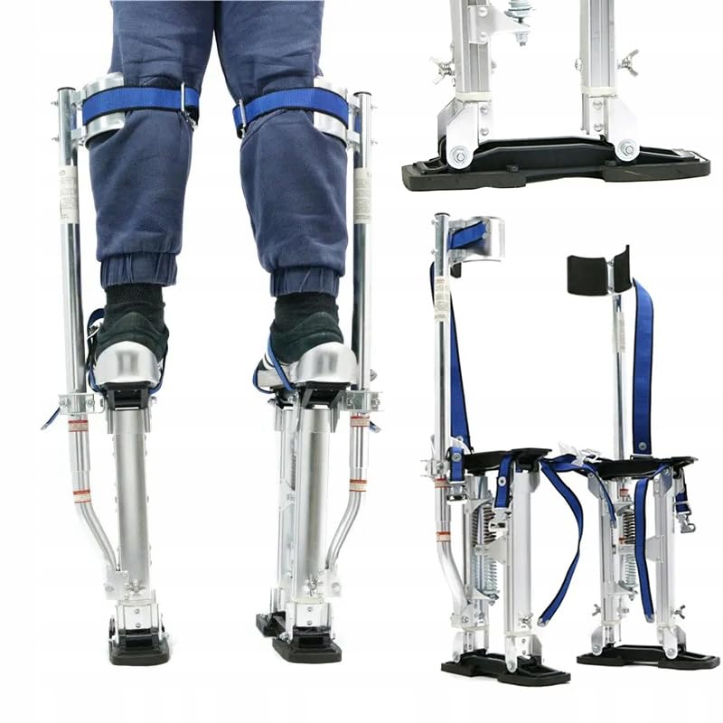 Rosfix Echasses de Plâtrier Réglables 45–76 cm – Aluminium Léger 7 kg | Sangles de Sécurité | Pour Peinture, Rénovation, Plafonds | Outil de Travail en Hauteur