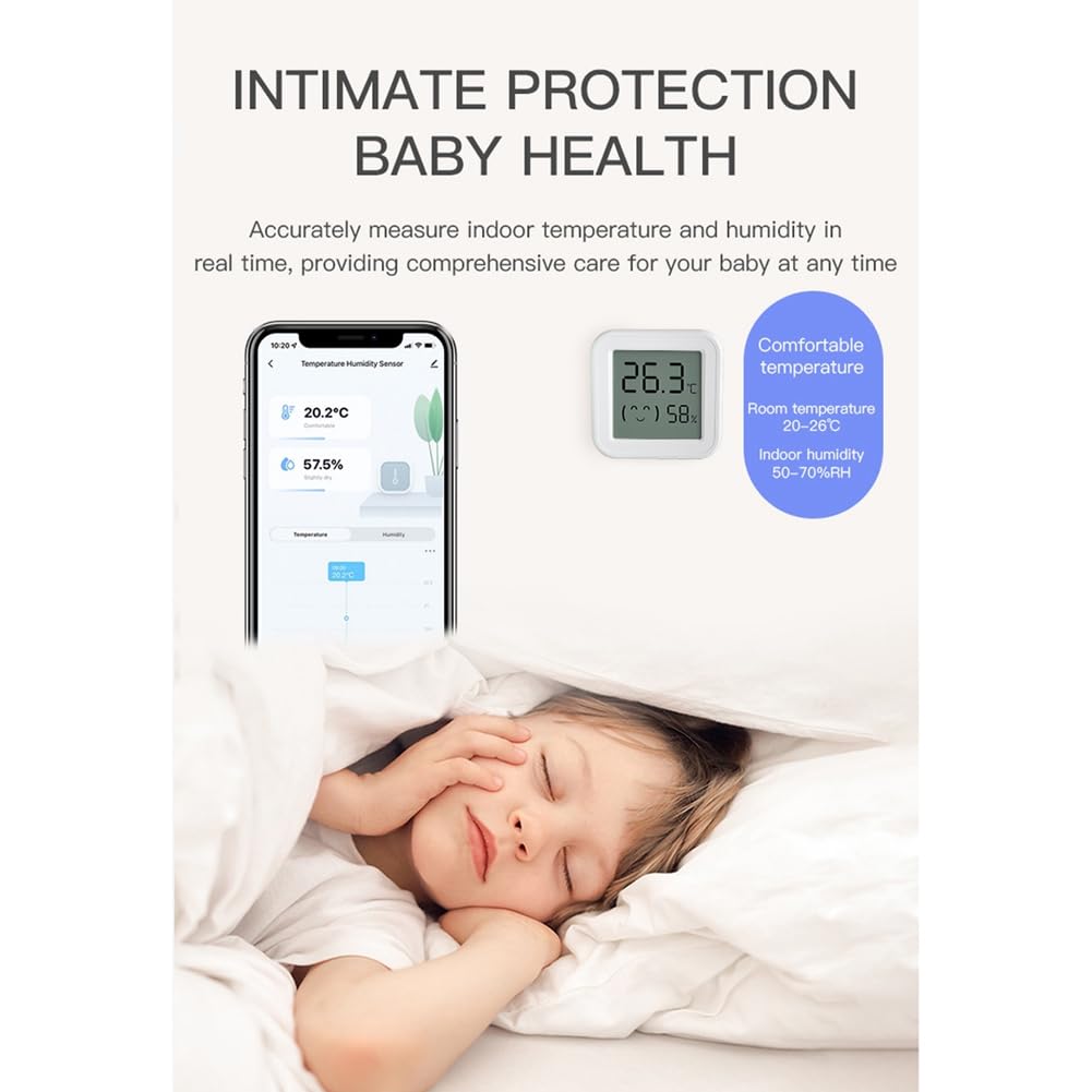Capteur D'Humidité de Température Tuya Zigbee avec Écran LCD Moniteur Intelligent D'Application en Temps Réel à Distance pour Alexa/Home 3 Pièces