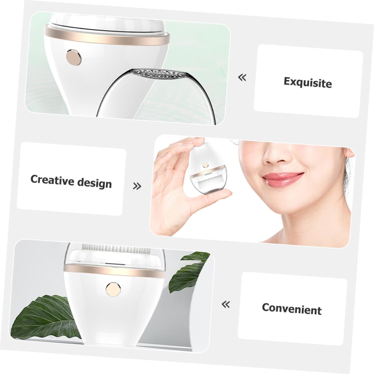 Cepillo Eléctrico de Limpieza Facial 300mah Abs Blanco Portátil