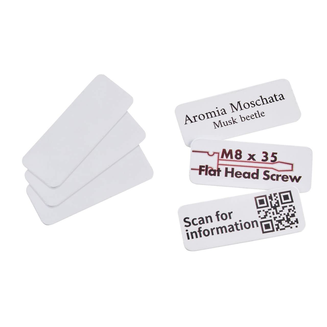COLOP E-Mark - Etiquetas adhesivas de plástico (45 x 18 mm, 50 unidades), color blanco